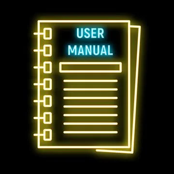 User manual document showing technical support and information Stock Illustration