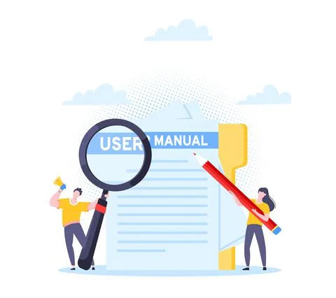 User manual guide book flat style design vector illustration. 스톡 일러스트