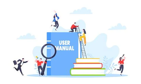 User manual guide book flat style design vector illustration. Illustrazione stock