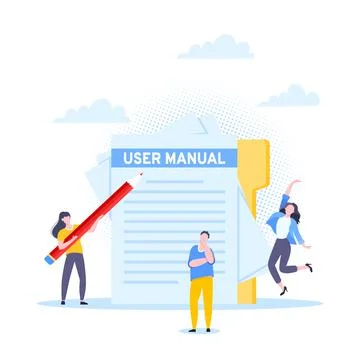 User manual guide book flat style design vector illustration. Stock Illustration