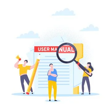 User manual guide book flat style design vector illustration. Stock Illustration