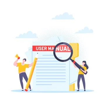 User manual guide book flat style design vector illustration. 스톡 일러스트