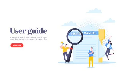 User manual guide book flat style design vector illustration. Stock Illustration
