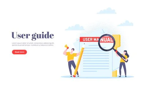 User manual guide book flat style design vector illustration. Stock Illustration
