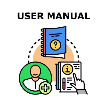 User manual helping user finding information guidance 库存插图