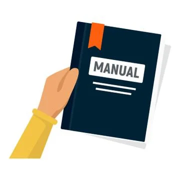 User manual icon, flat style Stock Illustration