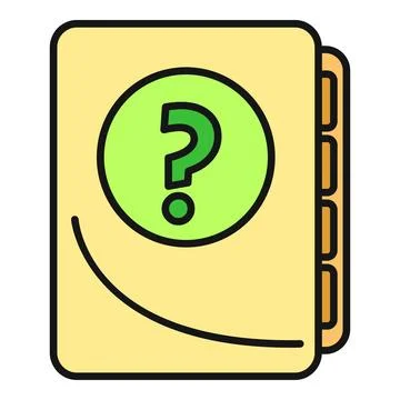 User manual with question mark icon for help Stock Illustration