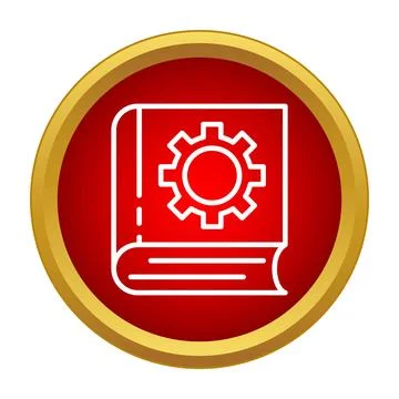 User manual settings book icon managing instruction Illustrazione stock