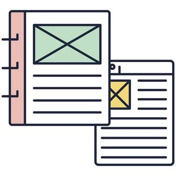 User manual, technical documentation, brandbook vector icon Illustrazione stock