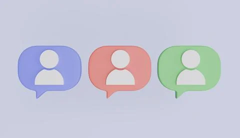 User member new friend request 3d icon, Set personal account identification Stock Illustration