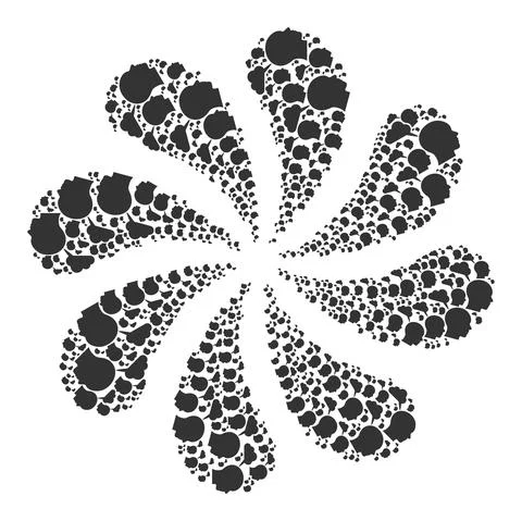 User Mental Cloud Icon Centrifugal Twist 스톡 일러스트