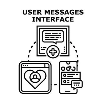 User messages interface concept for digital communication Stock Illustration