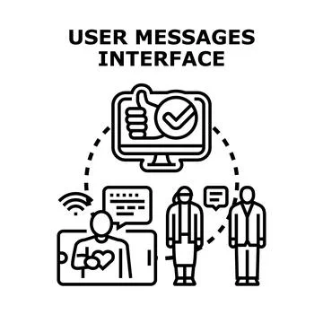 User messages interface concept for online communication Stock Illustration