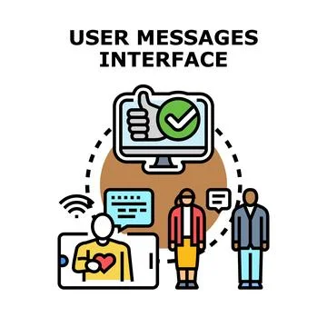 User messages interface concept for online communication Stock Illustration