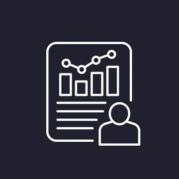 User metrics, data line icon, vector Stock Illustration