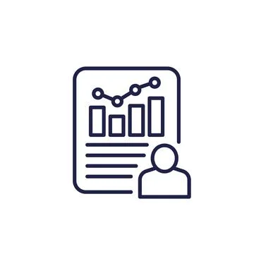 User metrics or data line icon Stock Illustration