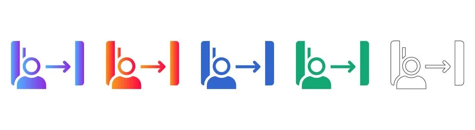 User Migration and Transition Icons Stock Illustration