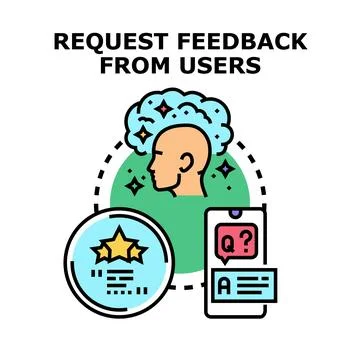 User mind receiving feedback and reviews concept Stock Illustration