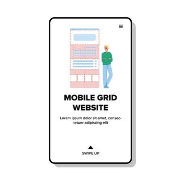 User mobile grid website vector Stockillustratie