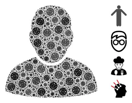 User Mosaic of Covid Virus Elements イラスト素材