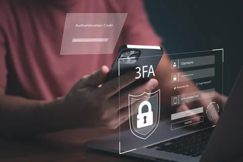 User name, Secure Password,OTP code,fingerprint,Internet network security, Pe Stock Photos