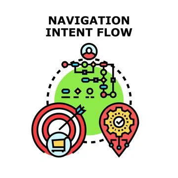User navigation intent flow analyzing customer journey Stock Illustration