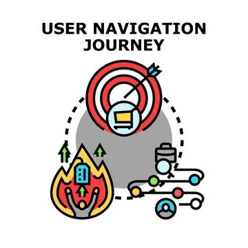 User navigation journey path to conversion success Stock Illustration