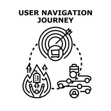 User navigation journey path to conversion success Stock Illustration