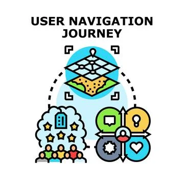 User navigation journey planning and experience design 스톡 일러스트