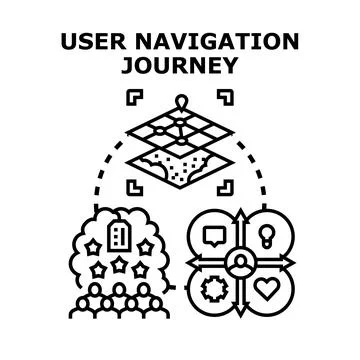 User navigation journey planning and experience design Stock Illustration