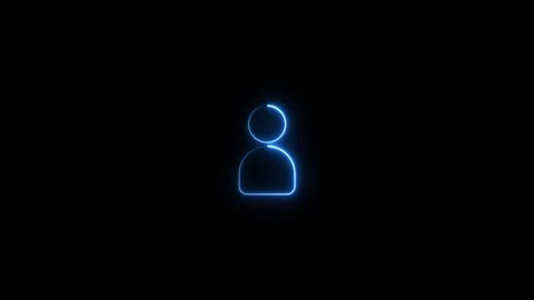 User neon line simple icon concept on dark background. Stock Footage 293484286