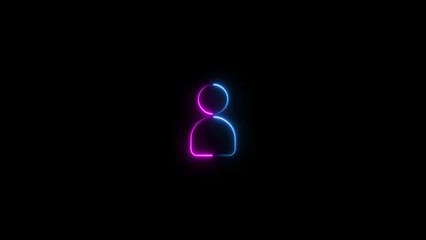 User neon line simple icon concept on dark background. Stock Footage 293484287