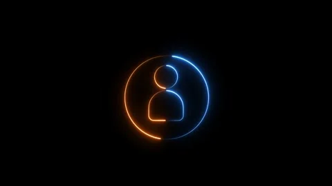 User neon line simple icon concept on dark background. Stock Footage 293484296