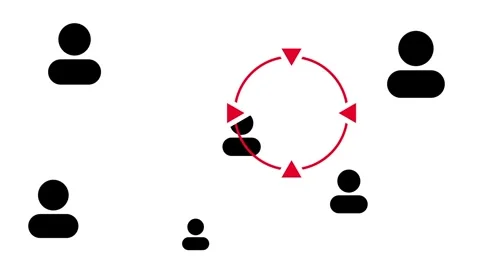 User Network Circle Connection Management Diagram Icon Stock Footage 335592140