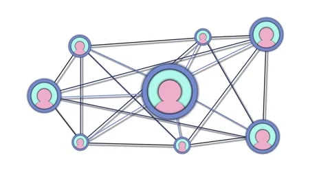 User network with connected profiles on white background Stock Footage 304832549