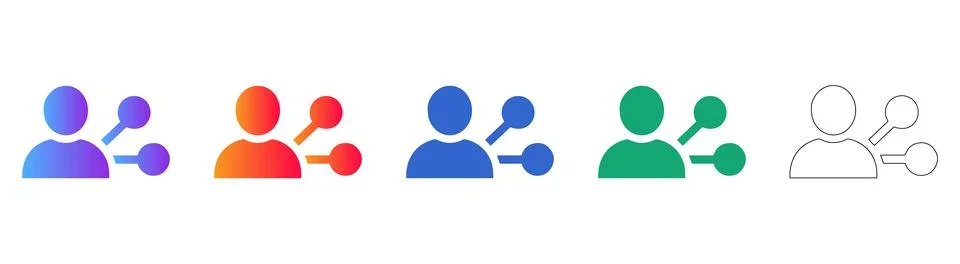User Network Connection Icon Set 스톡 일러스트