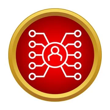 User network connection linking multiple people icon Stock Illustration