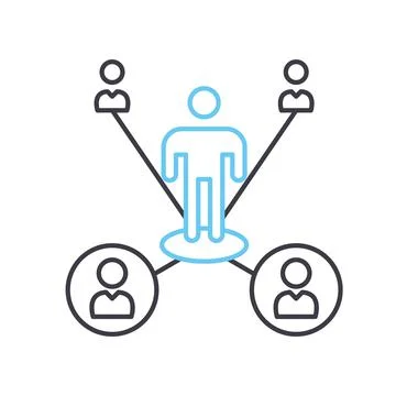 User network line icon, outline symbol, vector illustration, concept sign Stock Illustration