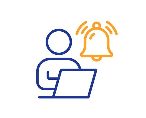 User notification line icon. Alarm bell reminder sign. Vector Stock Illustration