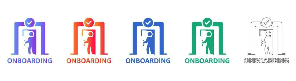 User Onboarding Entry Icon Set 스톡 일러스트