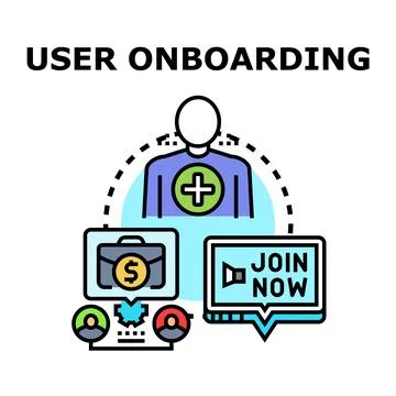 User onboarding process creating new client engagement Stock Illustration