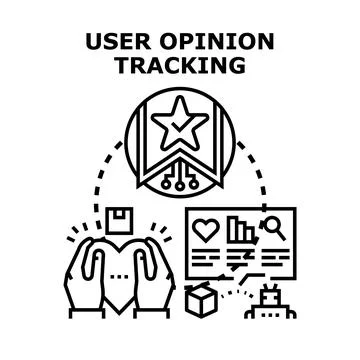 User opinion tracking and customer satisfaction concept Illustrazione stock