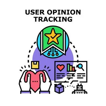User opinion tracking and customer satisfaction concept Stock Illustration