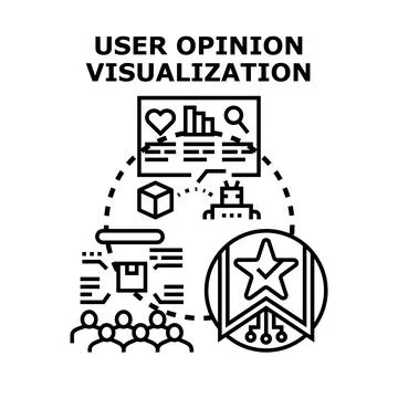 User opinion visualization collecting data and feedback concept Stock Illustration