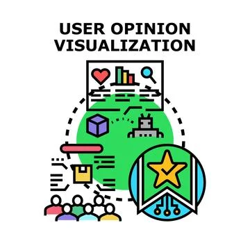 User opinion visualization collecting data and feedback concept Stock Illustration