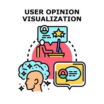 User opinion visualization concept analyzing customer feedback 스톡 일러스트