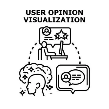 User opinion visualization concept analyzing customer feedback イラスト素材