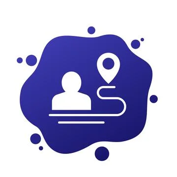User or customer journey icon, vector Stock Illustration