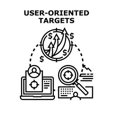 User oriented targets for business growth strategy Stock Illustration