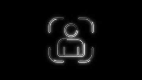 User Outline Icon in HD Video Neon Animation  Technology and Profile Symbol Stock Footage 304375232